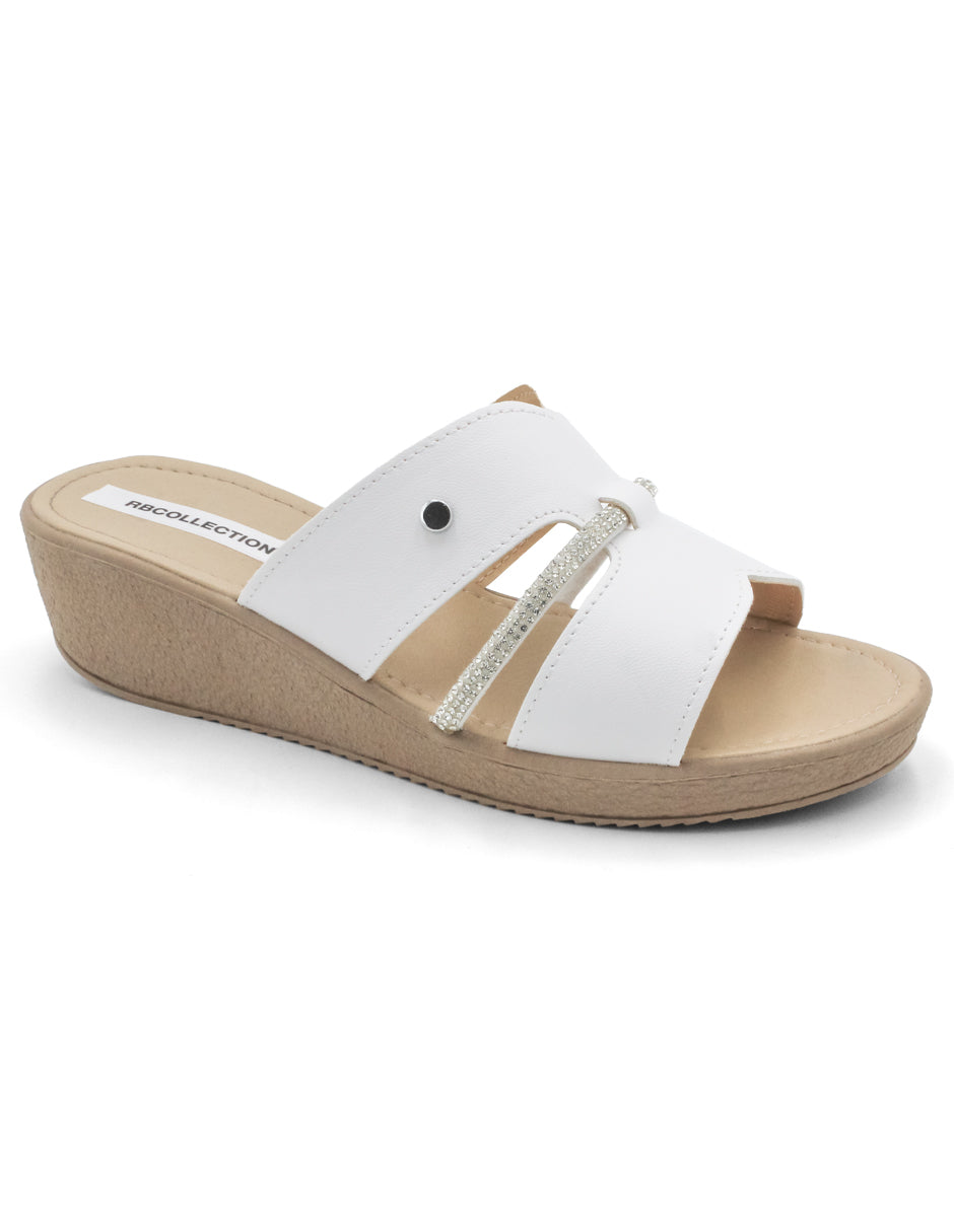 Sandalias con plataforma Exterior Piel sintética Color Blanco Para Mujer De RBCOLLECTION