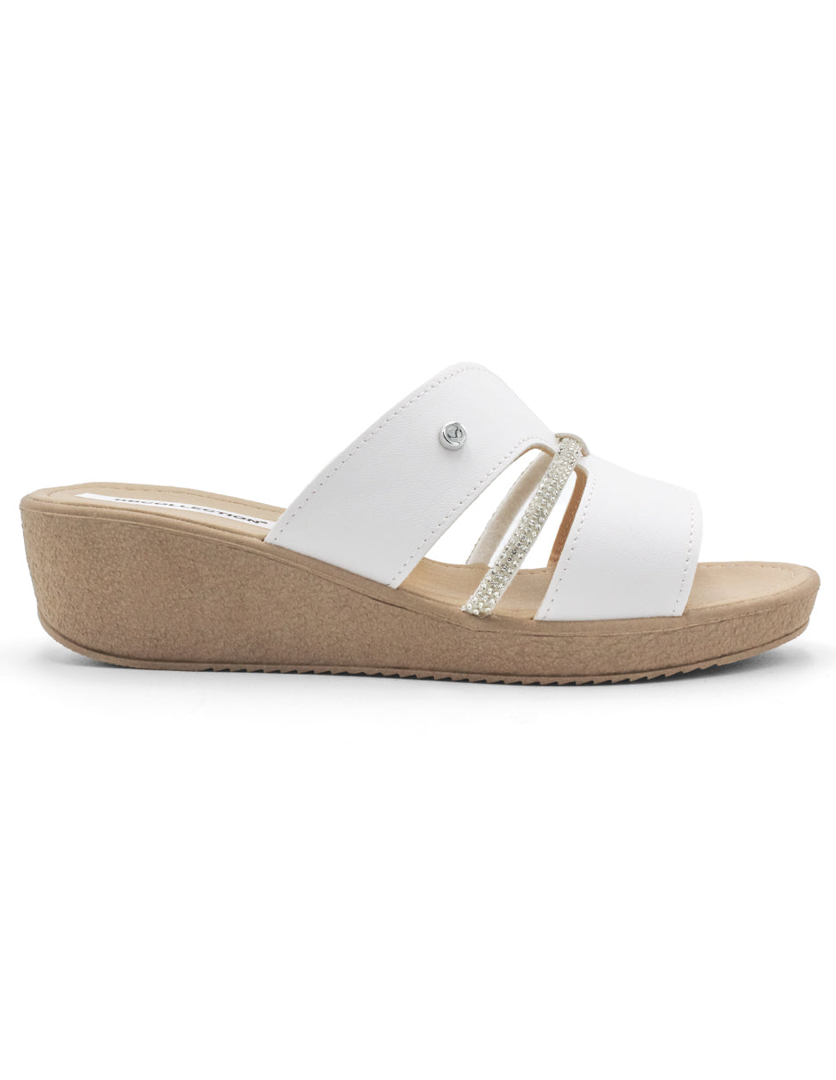 Sandalias con plataforma Exterior Piel sintética Color Blanco Para Mujer De RBCOLLECTION