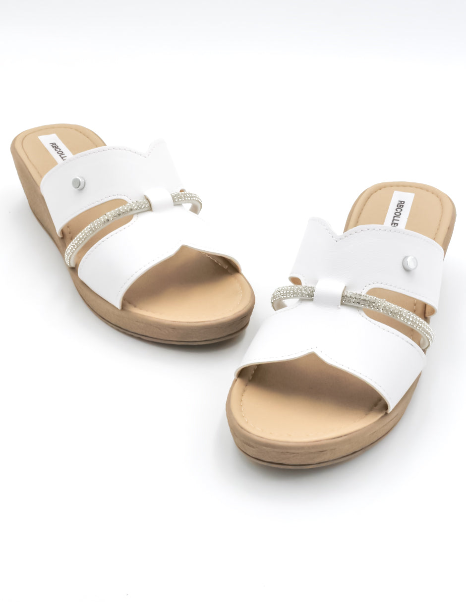 Sandalias con plataforma Exterior Piel sintética Color Blanco Para Mujer De RBCOLLECTION