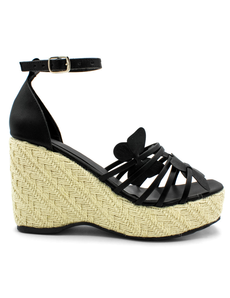 Sandalias con plataforma Exterior Piel sintética Color Negro Para Mujer De RBCOLLECTION