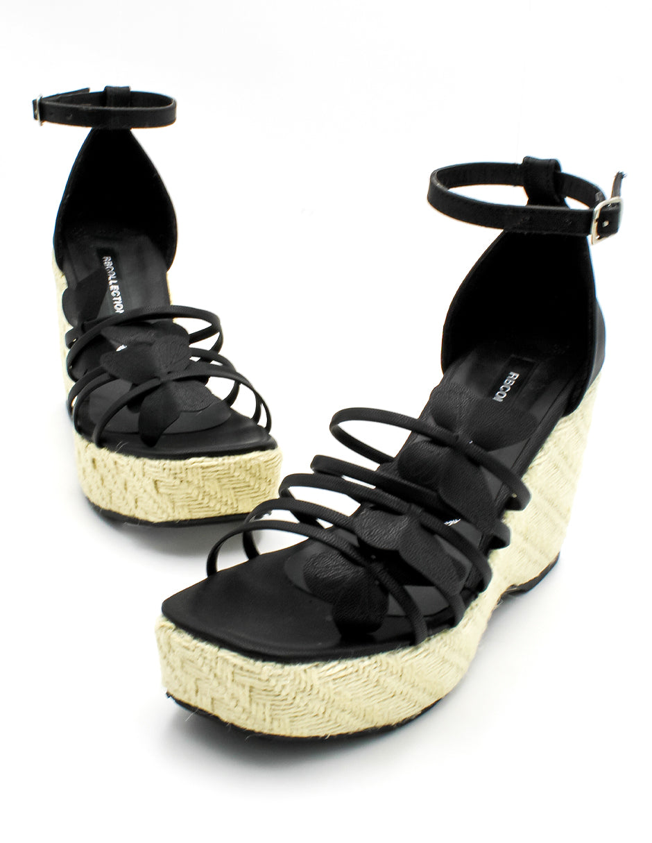 Sandalias con plataforma Exterior Piel sintética Color Negro Para Mujer De RBCOLLECTION