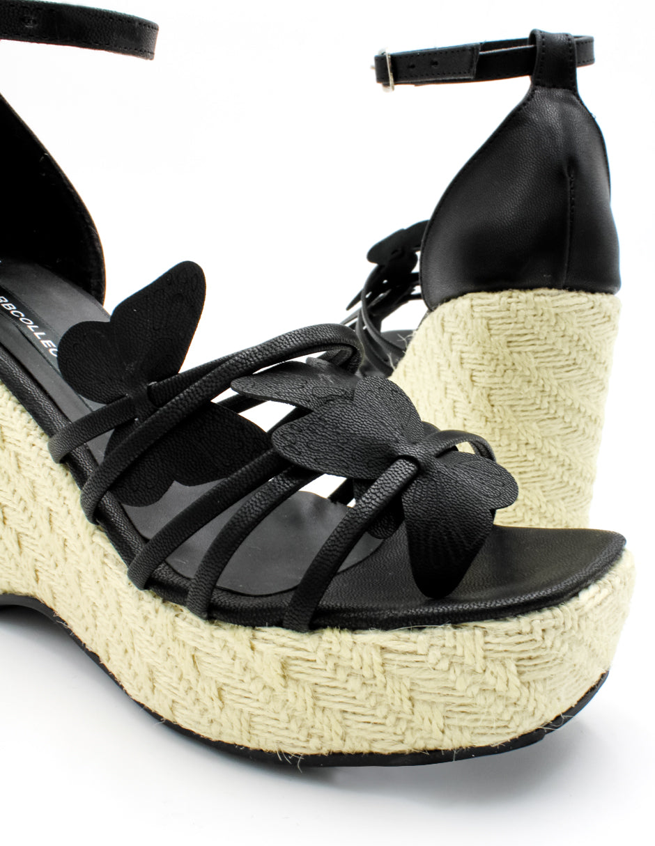 Sandalias con plataforma Exterior Piel sintética Color Negro Para Mujer De RBCOLLECTION