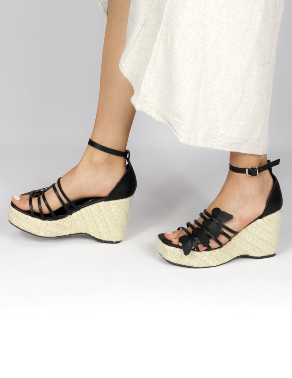 Sandalias con plataforma Exterior Piel sintética Color Negro Para Mujer De RBCOLLECTION