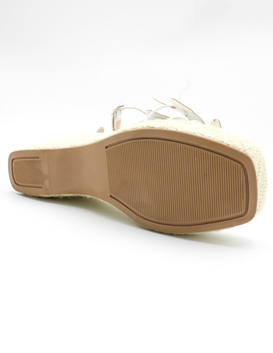 Sandalias con plataforma Exterior Piel sintética Color Blanco Para Mujer De RBCOLLECTION