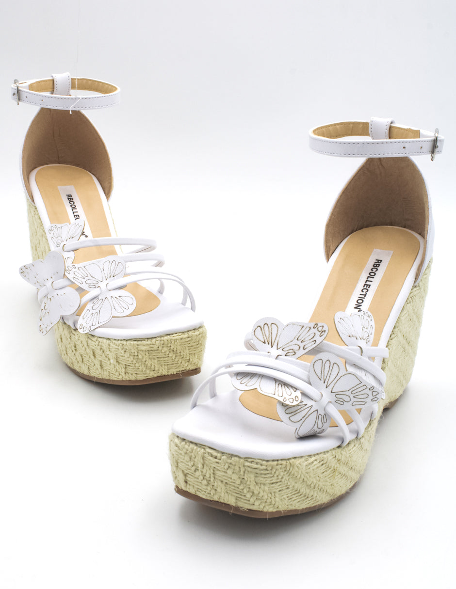 Sandalias con plataforma Exterior Piel sintética Color Blanco Para Mujer De RBCOLLECTION