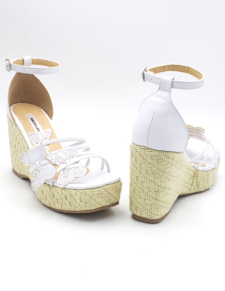 Sandalias con plataforma Exterior Piel sintética Color Blanco Para Mujer De RBCOLLECTION