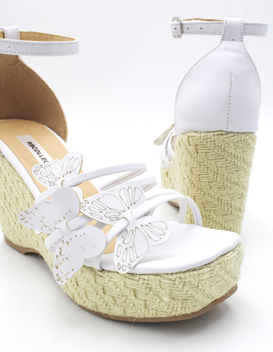 Sandalias con plataforma Exterior Piel sintética Color Blanco Para Mujer De RBCOLLECTION