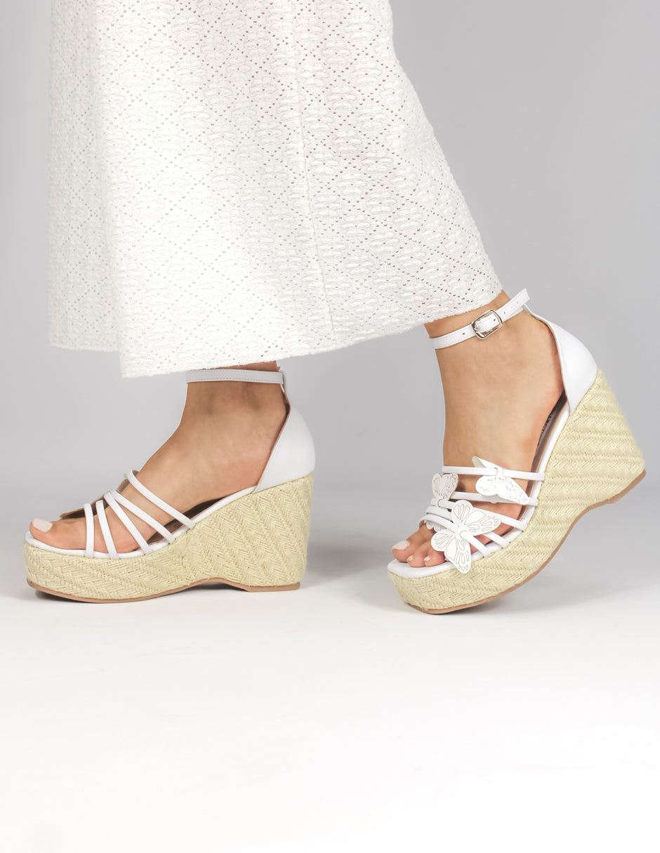 Sandalias con plataforma Exterior Piel sintética Color Blanco Para Mujer De RBCOLLECTION