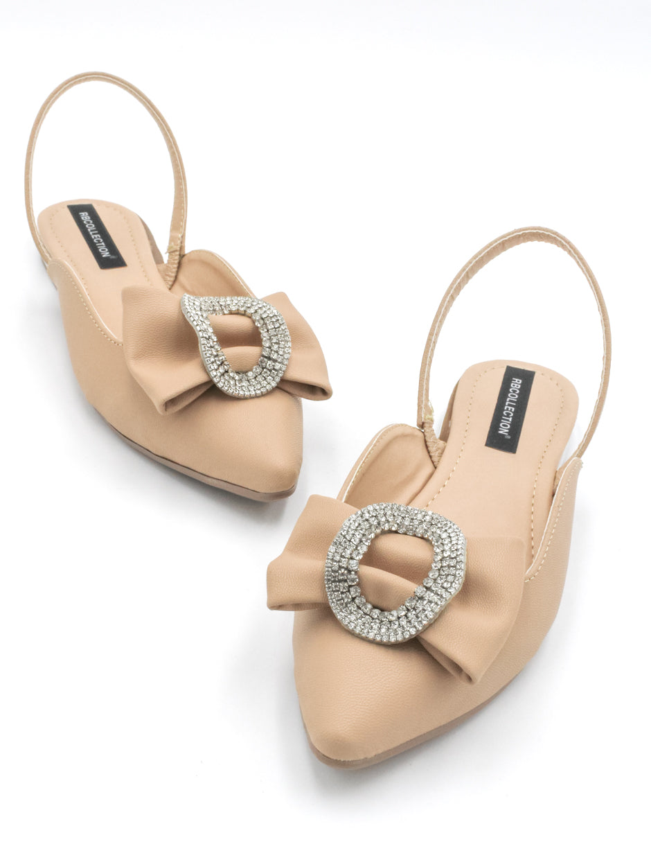 Flats puntales Exterior Piel sintética Color Beige  Para Mujer De RBCOLLECTION