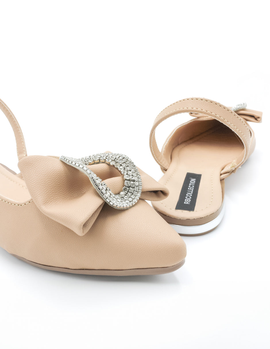 Flats puntales Exterior Piel sintética Color Beige  Para Mujer De RBCOLLECTION