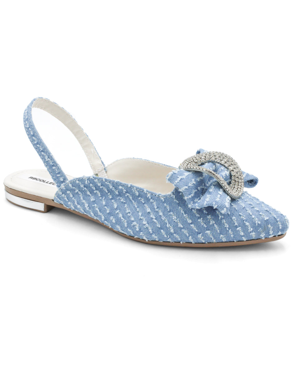 Flats puntales Exterior Piel sintética Color Azul Para Mujer De RBCOLLECTION