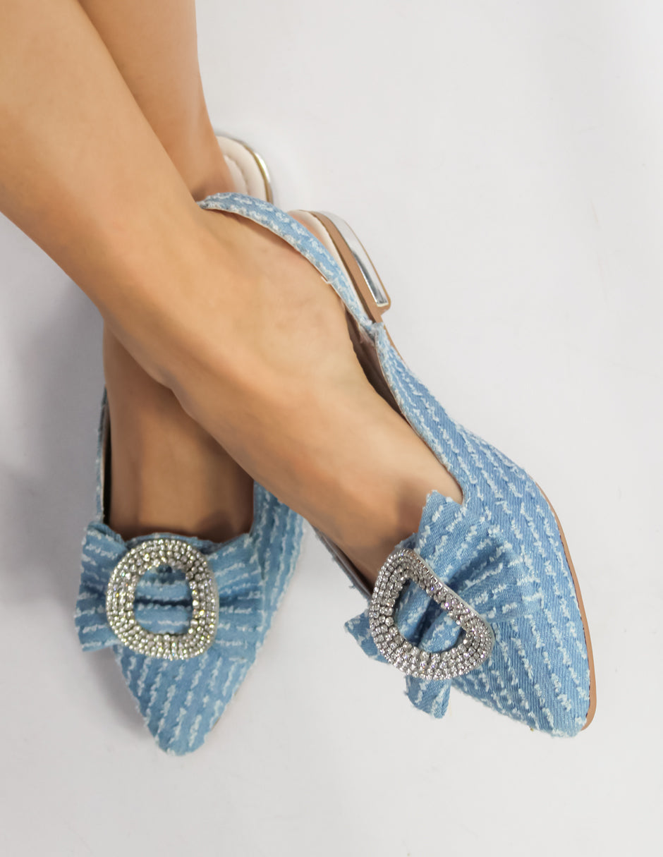 Flats puntales Exterior Piel sintética Color Azul Para Mujer De RBCOLLECTION