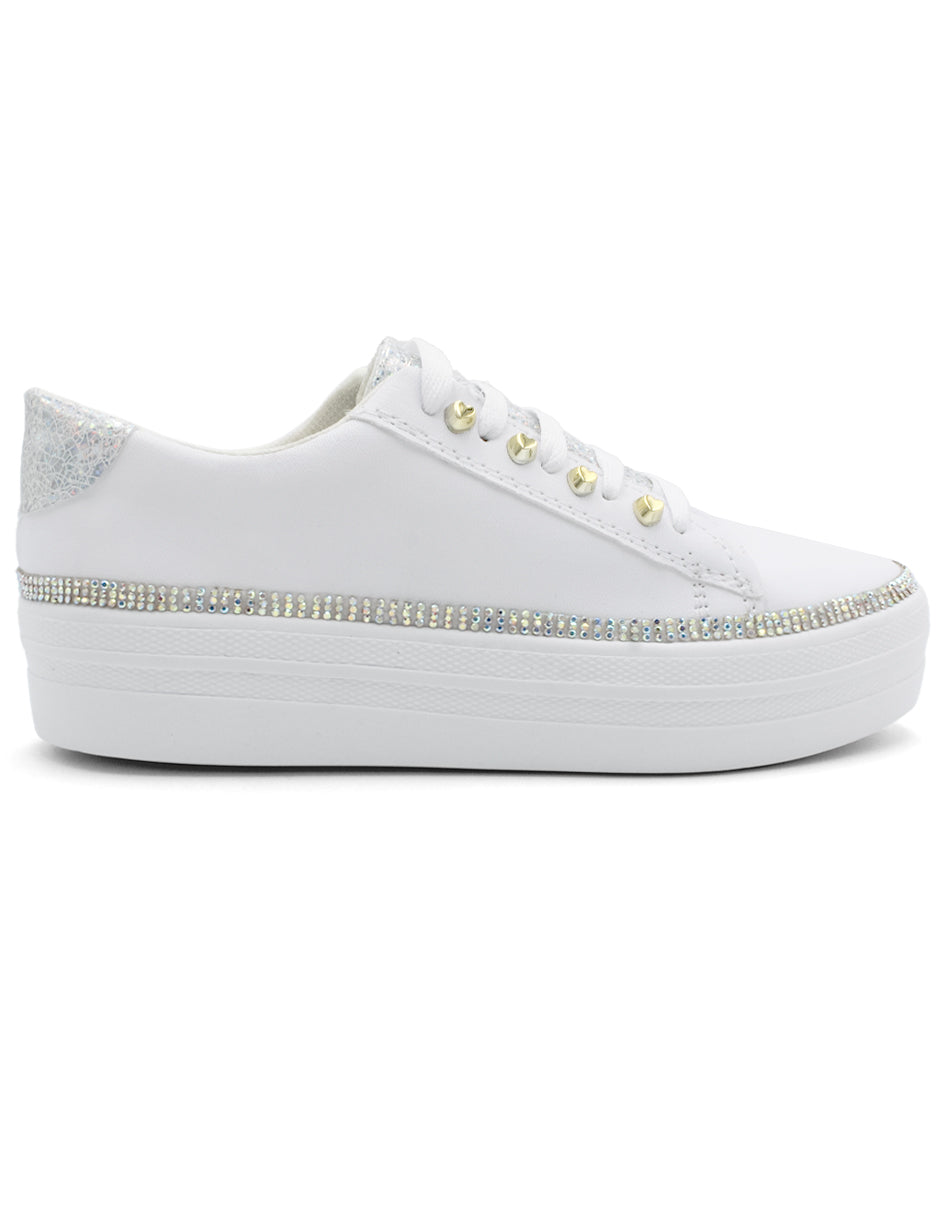 Tenis tipo deportivo  Exterior Sintético Color Blanco Para Mujer De RBCOLLECTION