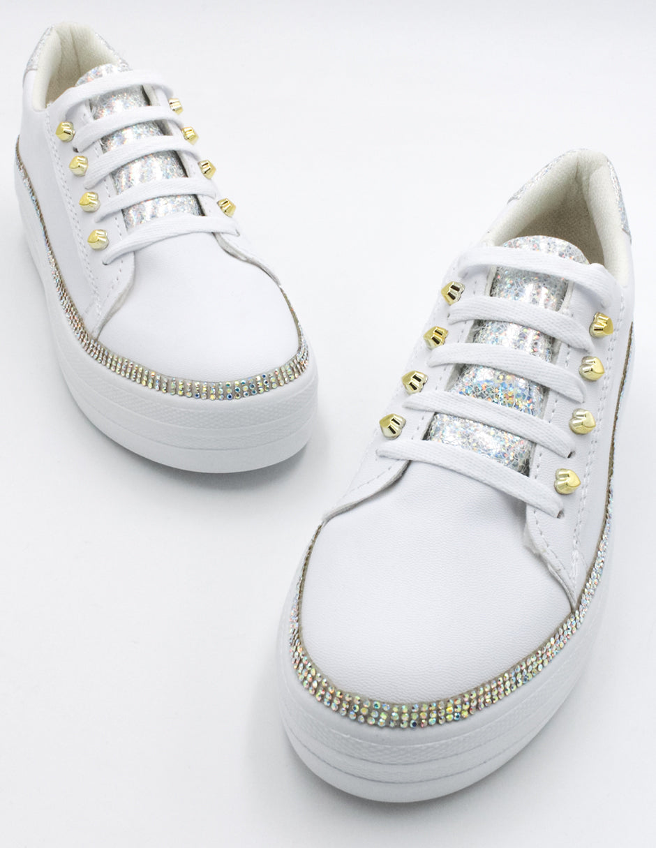 Tenis tipo deportivo  Exterior Sintético Color Blanco Para Mujer De RBCOLLECTION