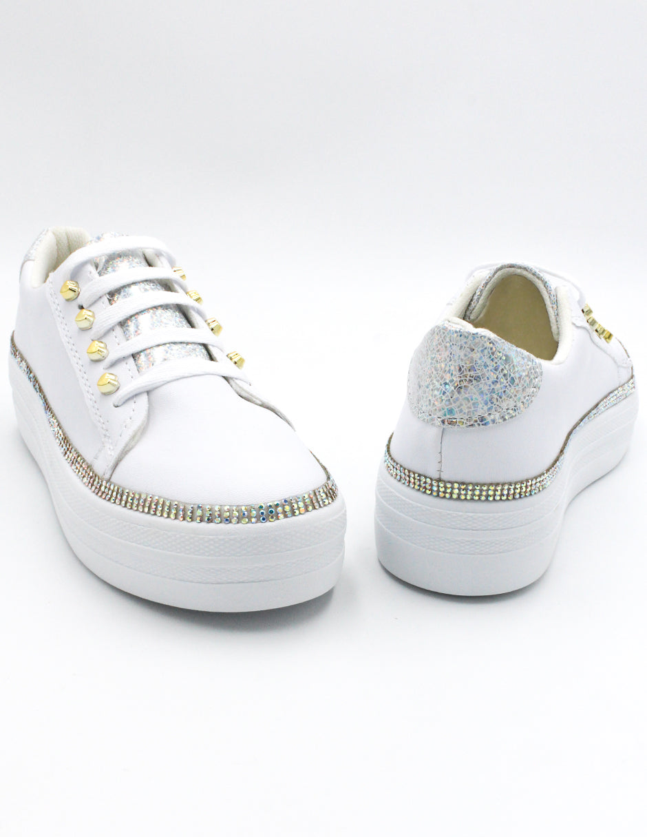 Tenis tipo deportivo  Exterior Sintético Color Blanco Para Mujer De RBCOLLECTION