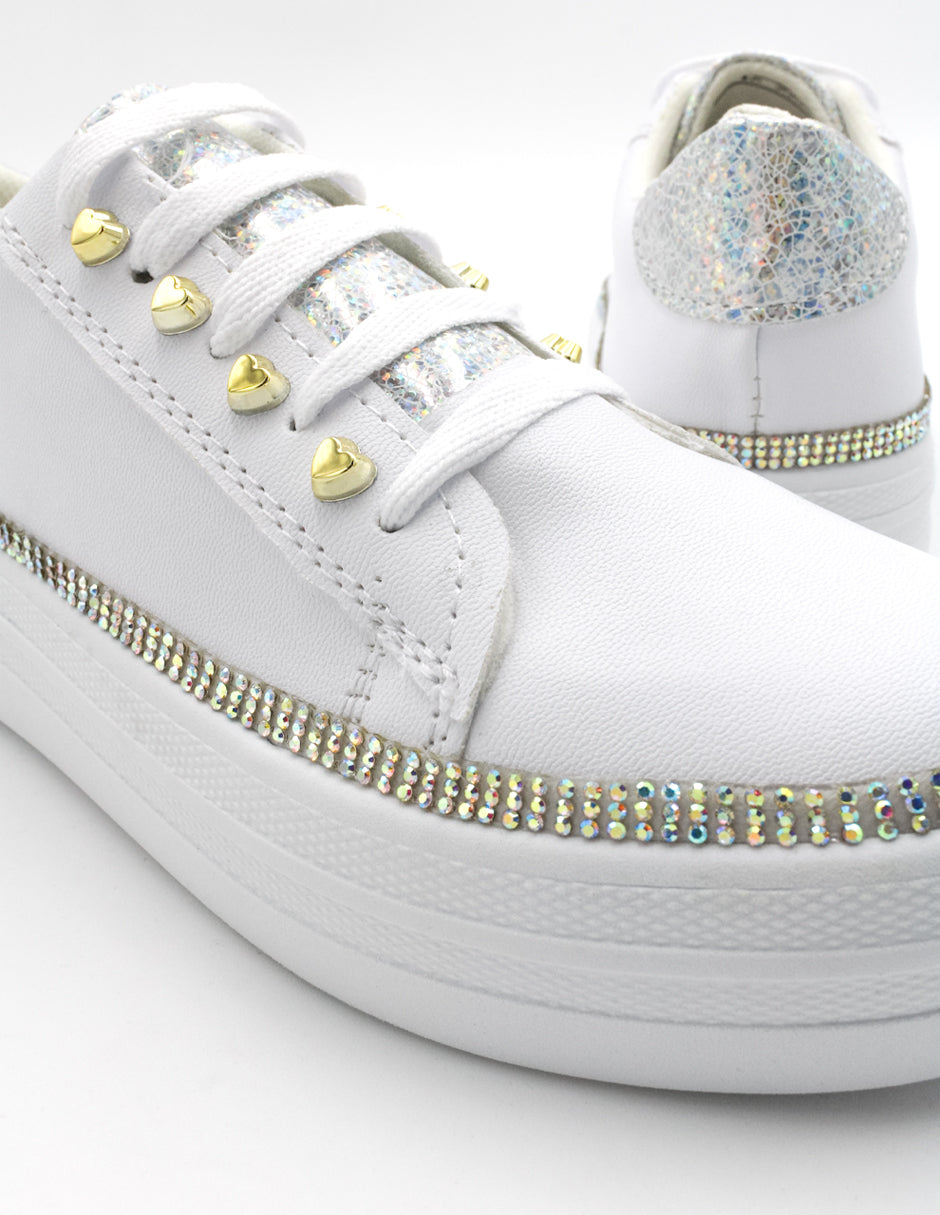 Tenis tipo deportivo  Exterior Sintético Color Blanco Para Mujer De RBCOLLECTION