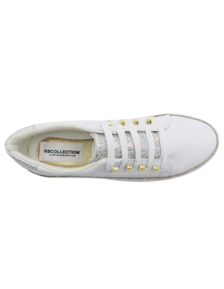 Tenis tipo deportivo  Exterior Sintético Color Blanco Para Mujer De RBCOLLECTION