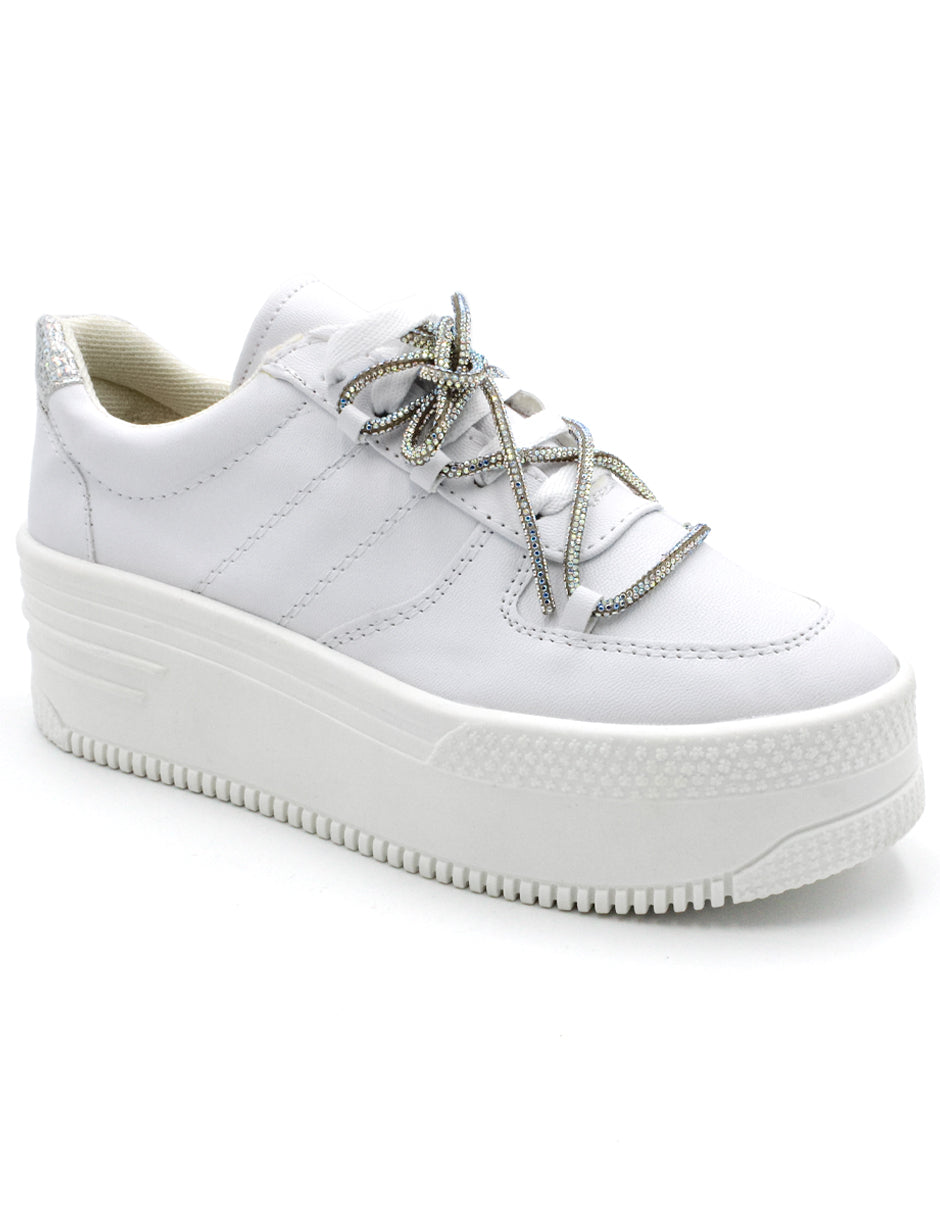 Tenis tipo deportivo Exterior Sintético Color Blanco Para Mujer De RBCOLLECTION