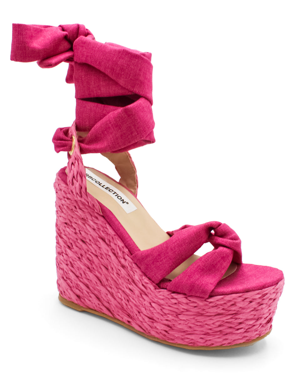 Sandalias con plataforma Exterior Textil Color Rosa Para Mujer De RBCOLLECTION