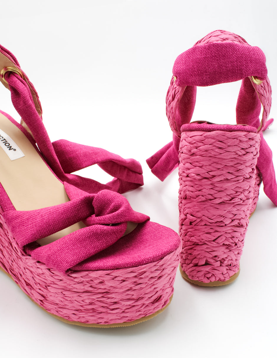 Sandalias con plataforma Exterior Textil Color Rosa Para Mujer De RBCOLLECTION