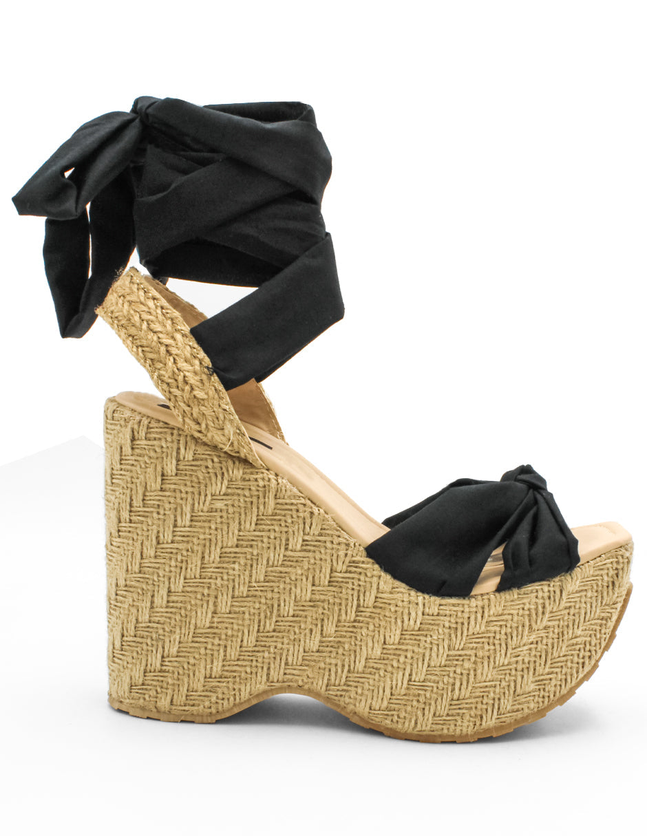 Sandalias con plataforma Exterior Textil Color Negro Para Mujer De RBCOLLECTION