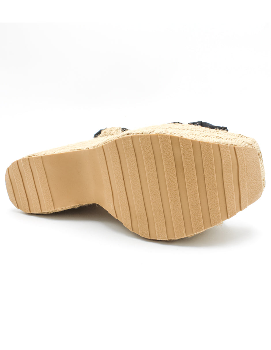 Sandalias con plataforma Exterior Textil Color Negro Para Mujer De RBCOLLECTION