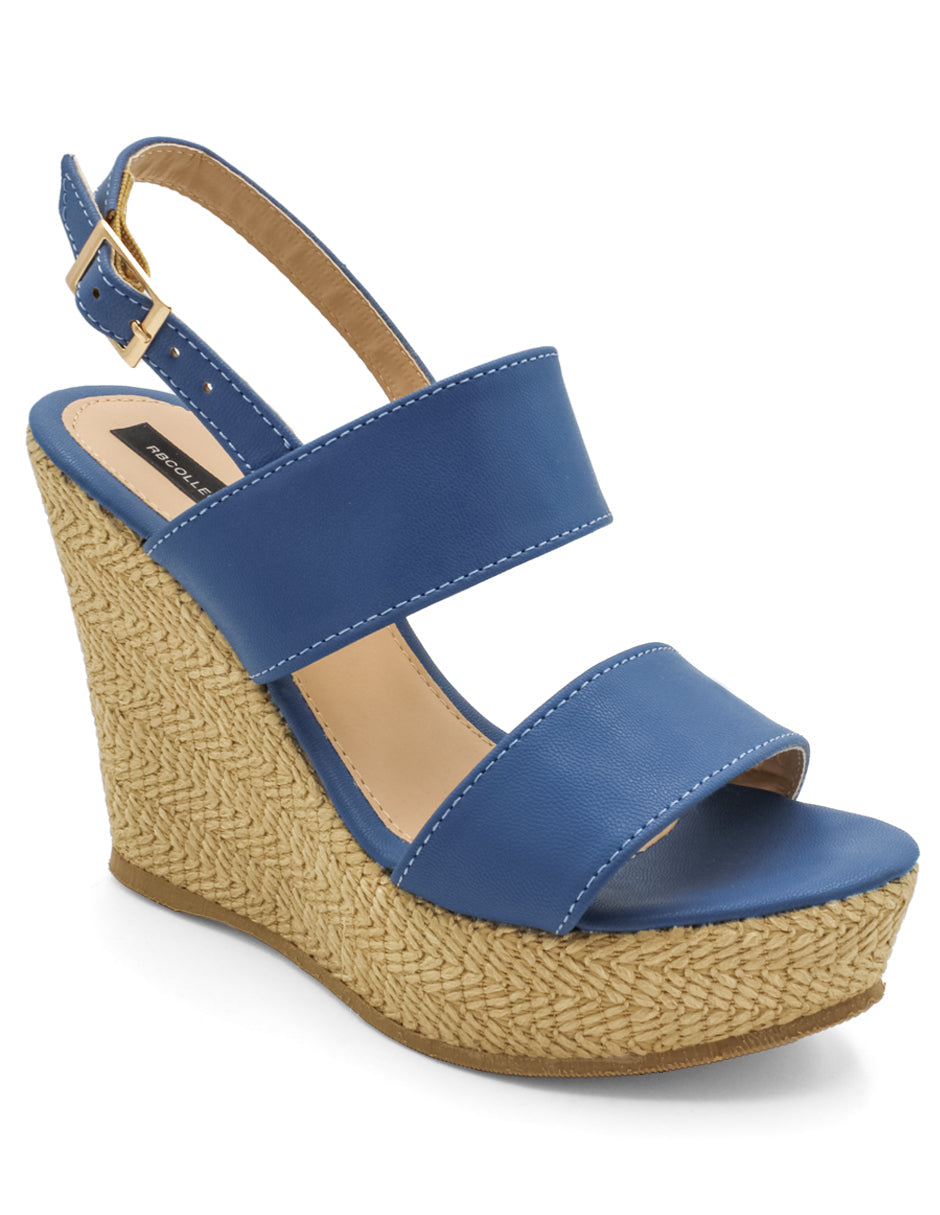 Sandalias con plataforma Exterior Piel sintética Color Azul Para Mujer De RBCOLLECTION