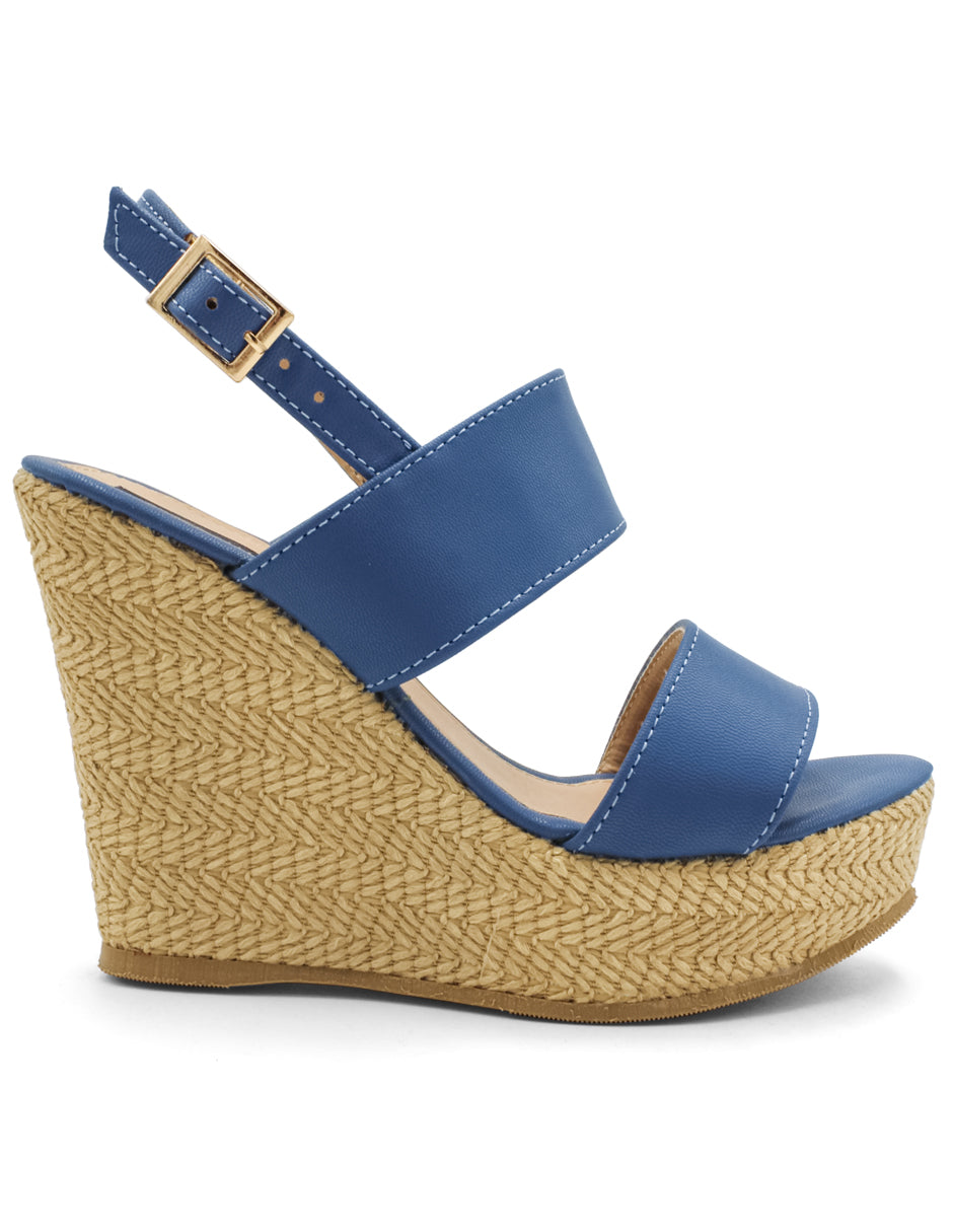 Sandalias con plataforma Exterior Piel sintética Color Azul Para Mujer De RBCOLLECTION