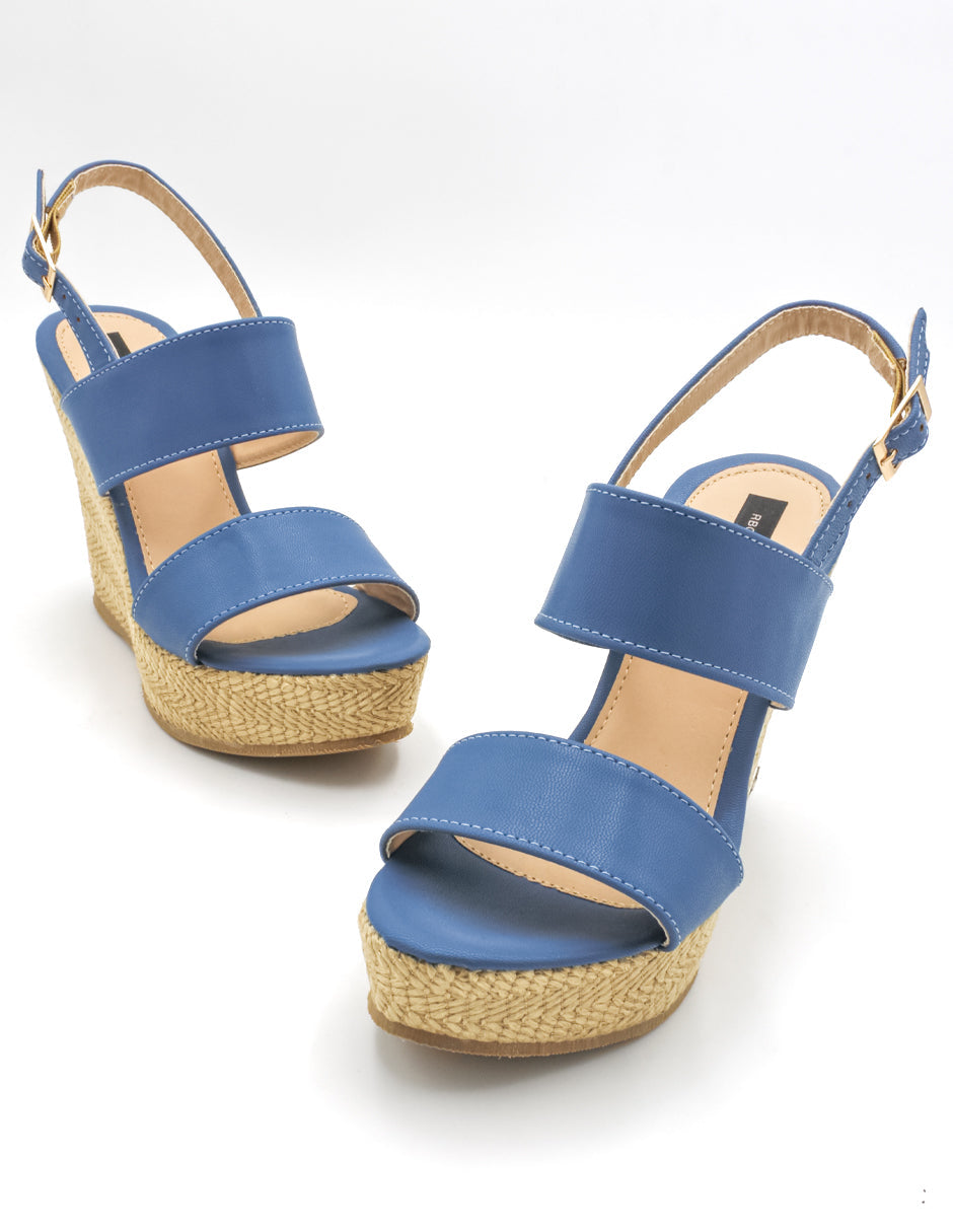 Sandalias con plataforma Exterior Piel sintética Color Azul Para Mujer De RBCOLLECTION