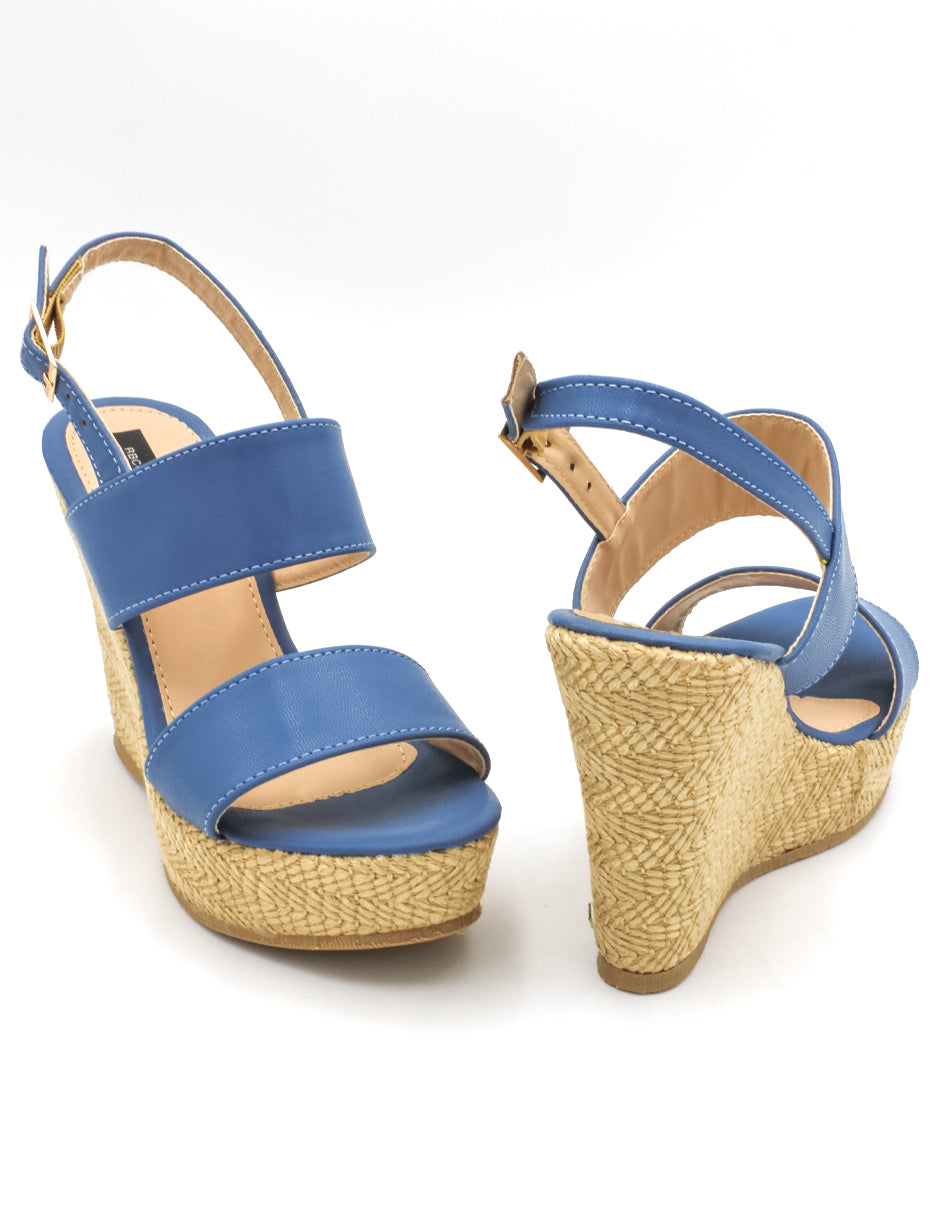 Sandalias con plataforma Exterior Piel sintética Color Azul Para Mujer De RBCOLLECTION