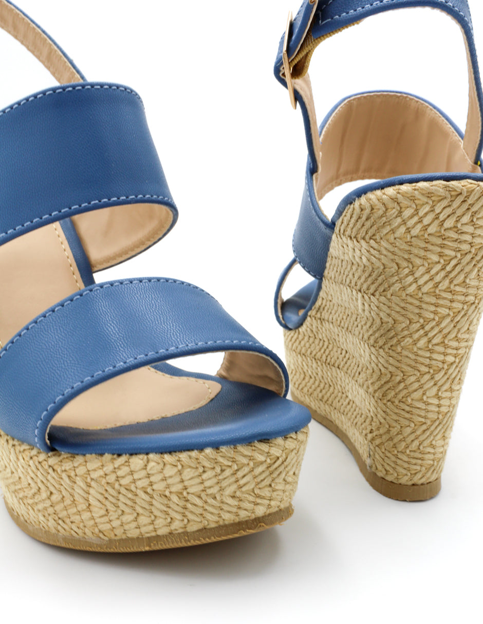 Sandalias con plataforma Exterior Piel sintética Color Azul Para Mujer De RBCOLLECTION