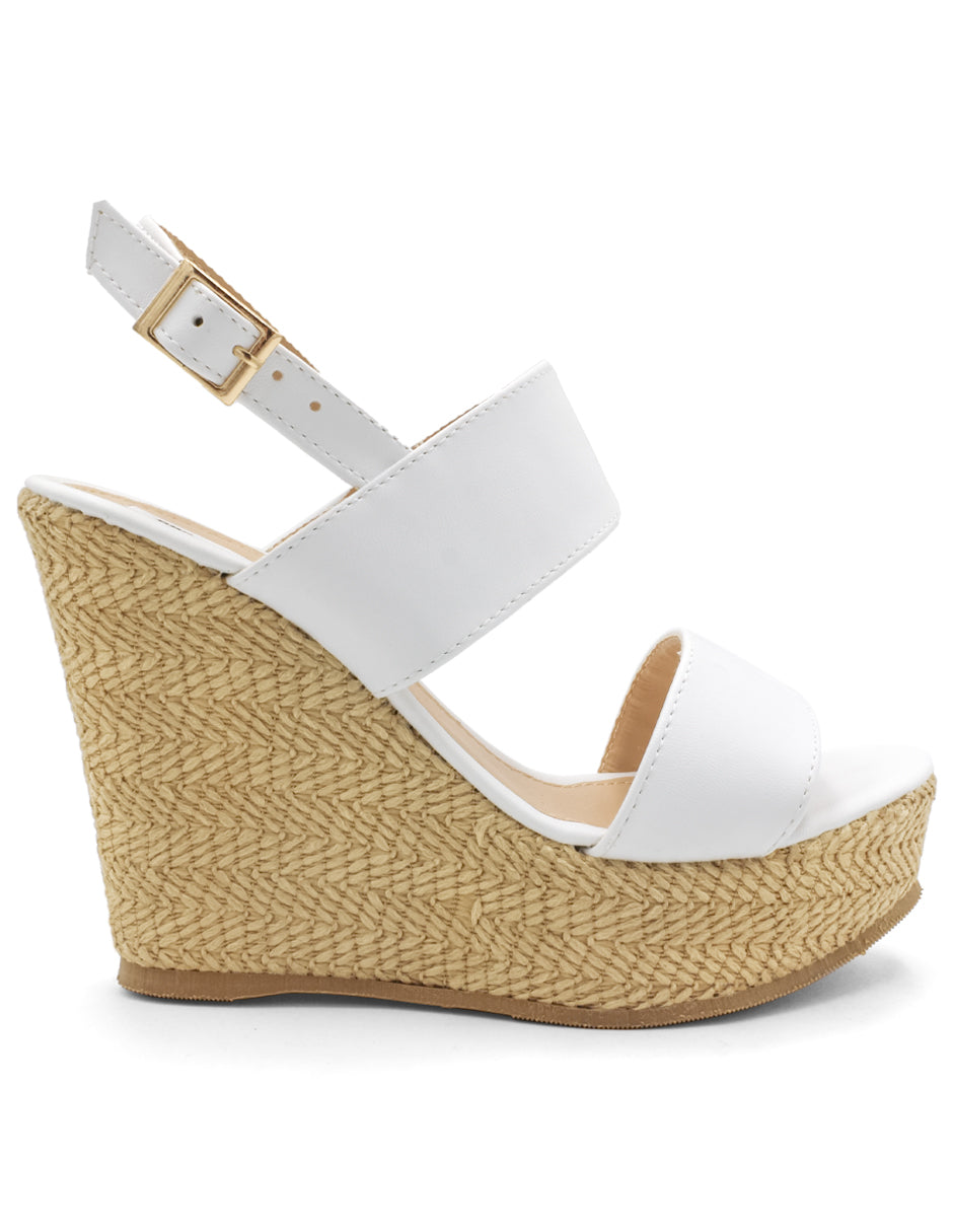 Sandalias con plataforma Exterior Piel sintética Color Blanco Para Mujer De RBCOLLECTION