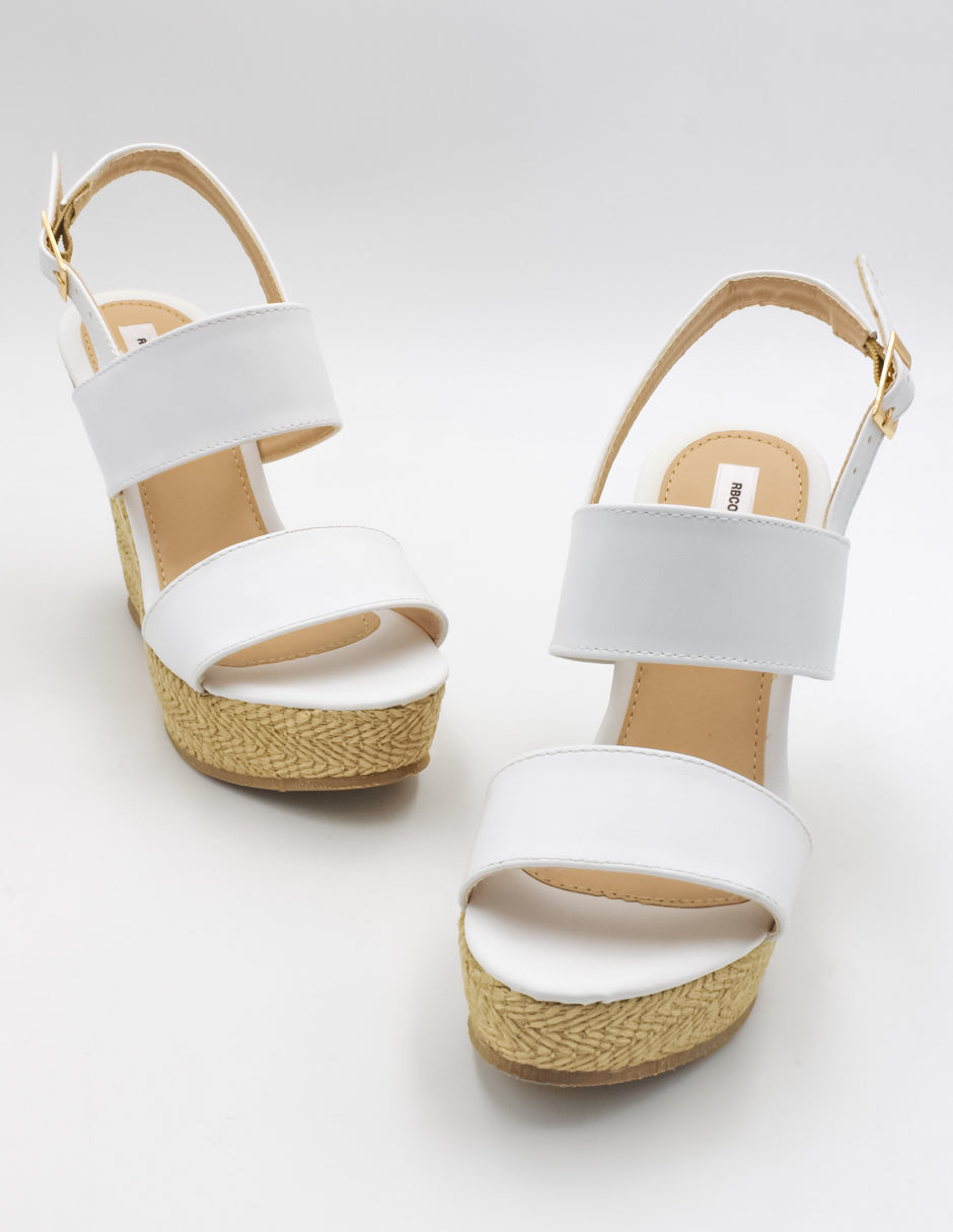 Sandalias con plataforma Exterior Piel sintética Color Blanco Para Mujer De RBCOLLECTION
