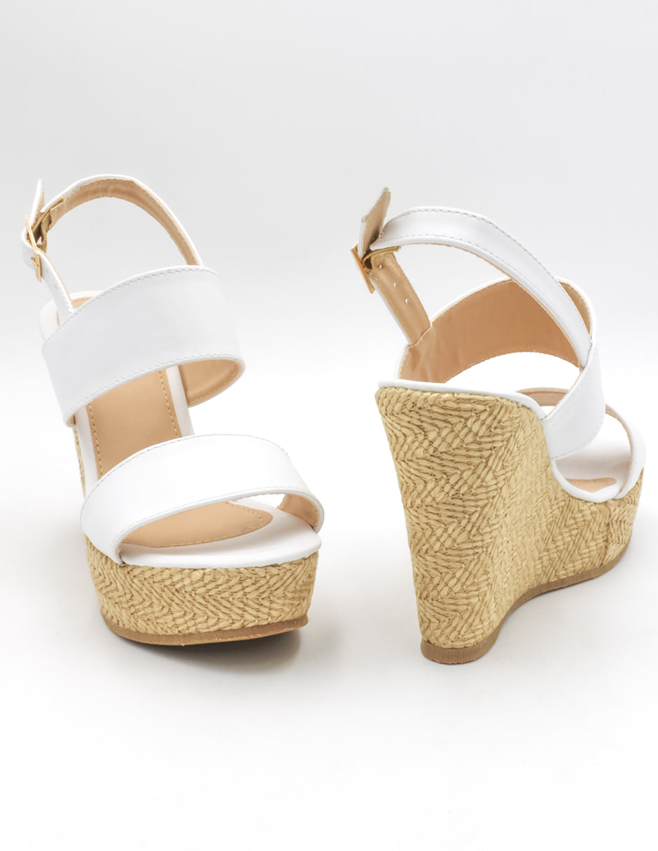 Sandalias con plataforma Exterior Piel sintética Color Blanco Para Mujer De RBCOLLECTION
