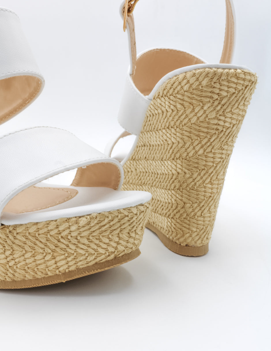 Sandalias con plataforma Exterior Piel sintética Color Blanco Para Mujer De RBCOLLECTION