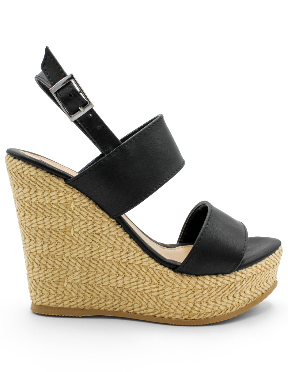 Sandalias con plataforma Exterior Piel sintética Color Negro Para Mujer De RBCOLLECTION
