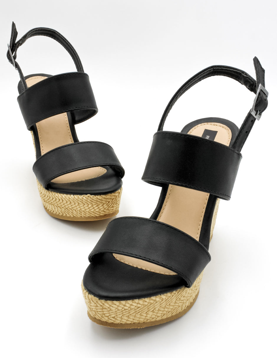 Sandalias con plataforma Exterior Piel sintética Color Negro Para Mujer De RBCOLLECTION
