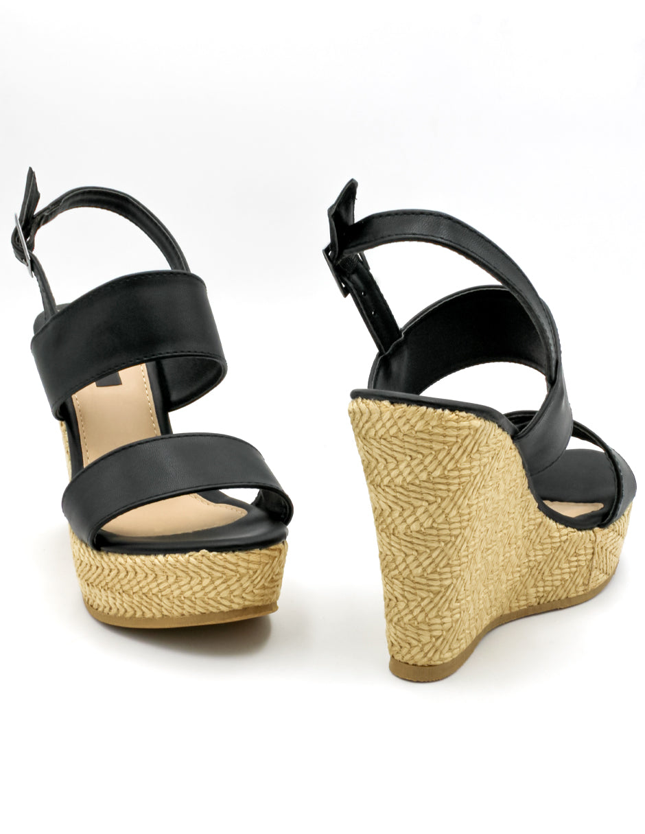 Sandalias con plataforma Exterior Piel sintética Color Negro Para Mujer De RBCOLLECTION