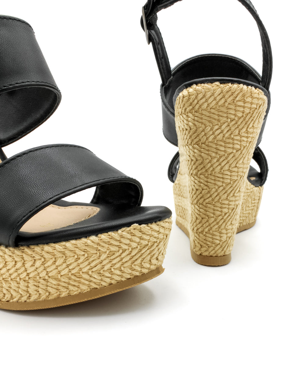 Sandalias con plataforma Exterior Piel sintética Color Negro Para Mujer De RBCOLLECTION