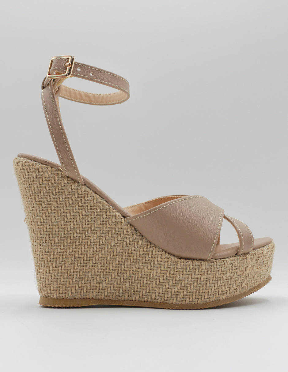 Sandalias con plataforma Classy en Piel vegana – Beige