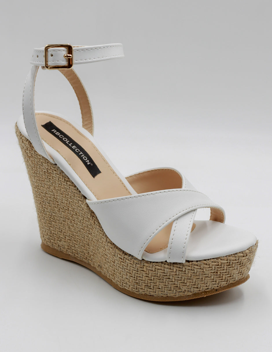 Sandalias con plataforma Exterior Piel vegana Color Blanco Para Mujer De RBCOLLECTION