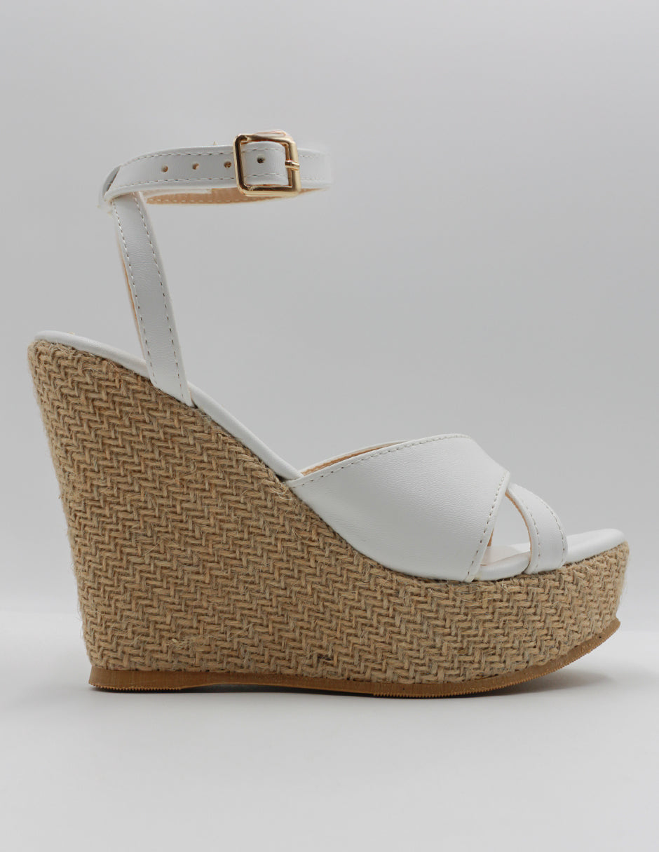 Sandalias con plataforma Classy en Piel vegana – Blanco