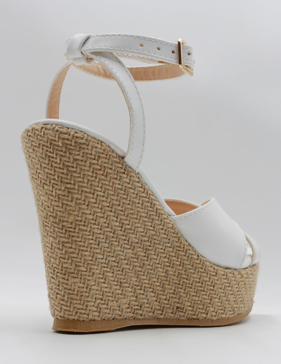 Sandalias con plataforma Classy en Piel vegana – Blanco