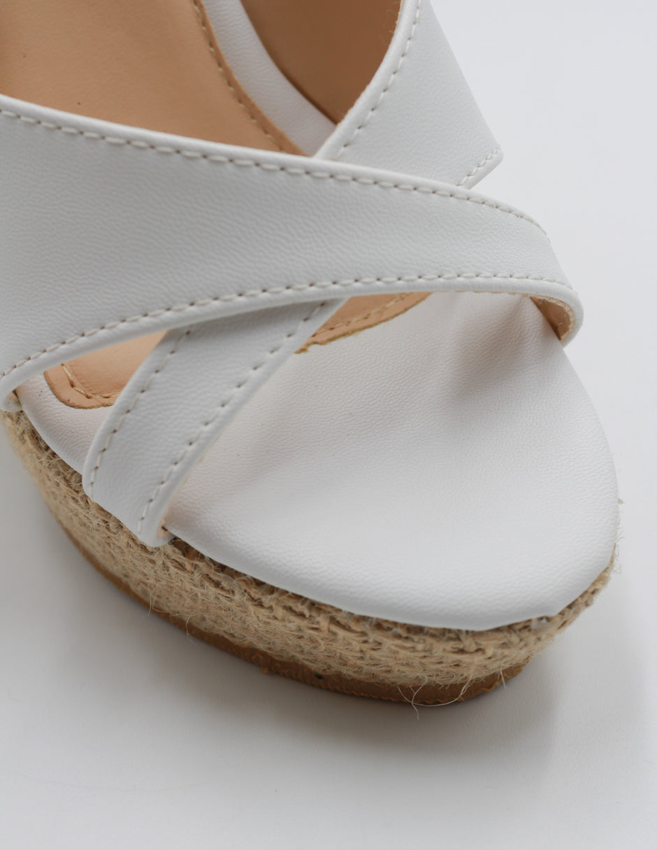 Sandalias con plataforma Classy en Piel vegana – Blanco