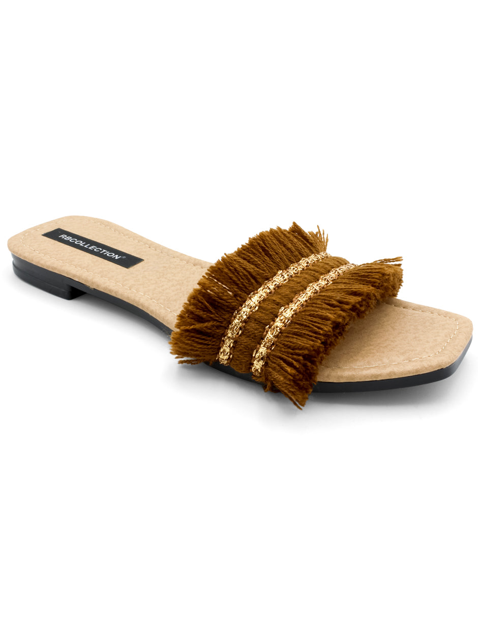 Sandalias de piso Exterior Textil Color Café Para Mujer De RBBASICS