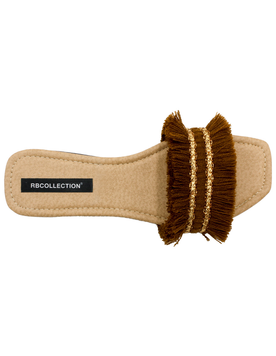 Sandalias de piso Exterior Textil Color Café Para Mujer De RBBASICS