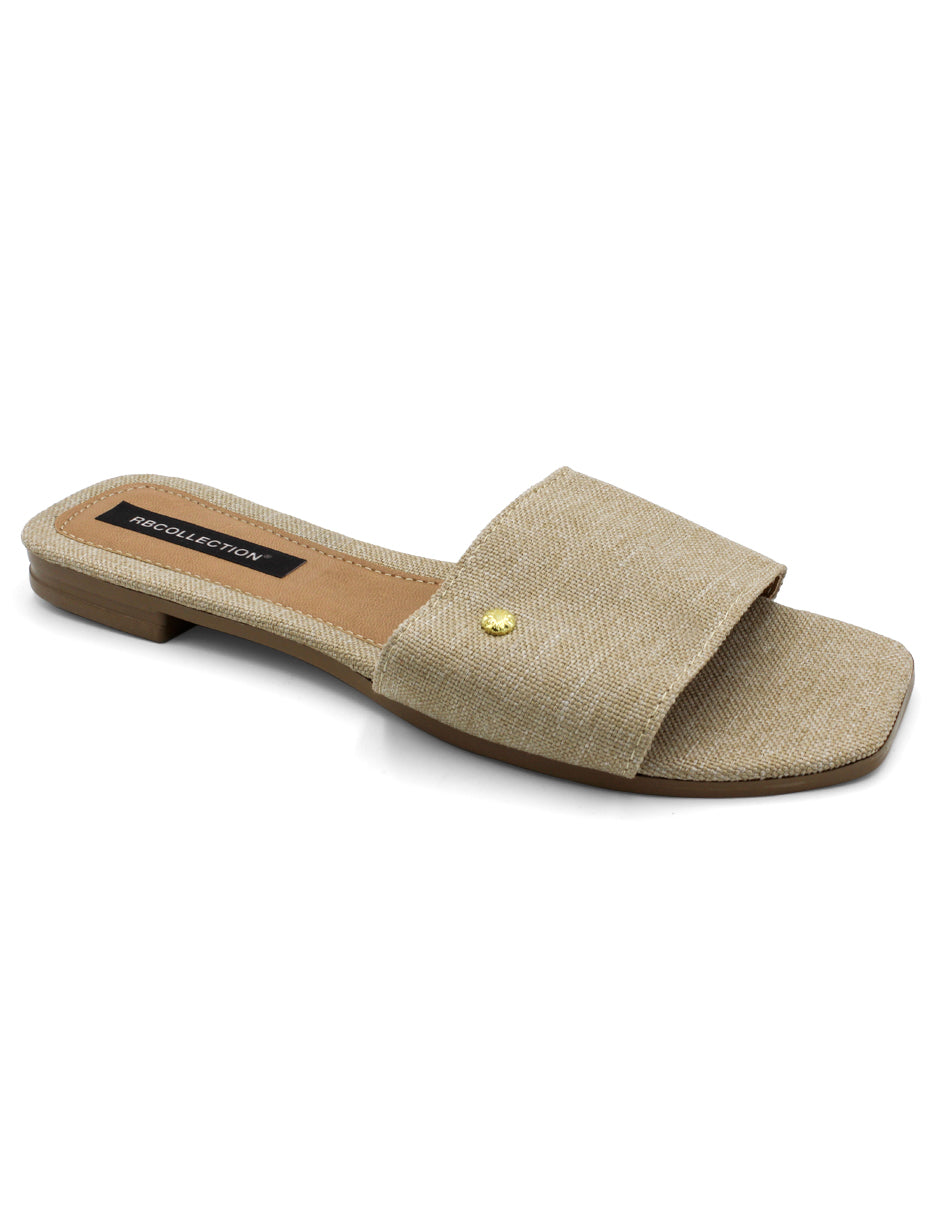 Sandalias de piso Exterior Textil Color Beige  Para Mujer De RBCOLLECTION