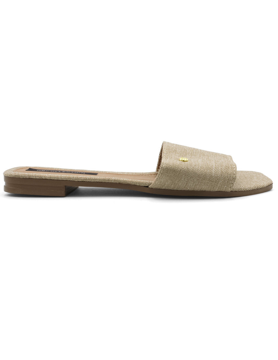 Sandalias de piso Exterior Textil Color Beige  Para Mujer De RBCOLLECTION