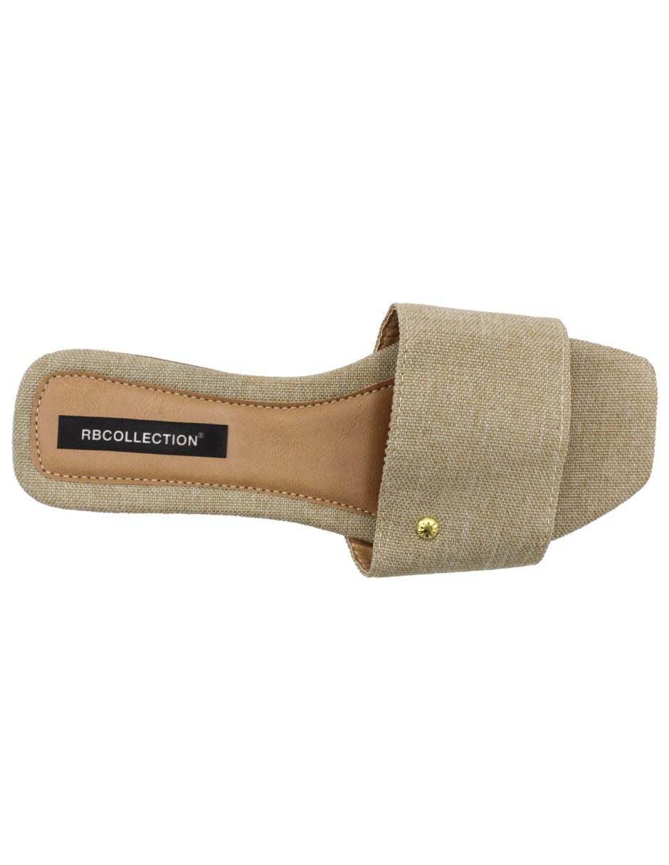 Sandalias de piso Exterior Textil Color Beige  Para Mujer De RBCOLLECTION