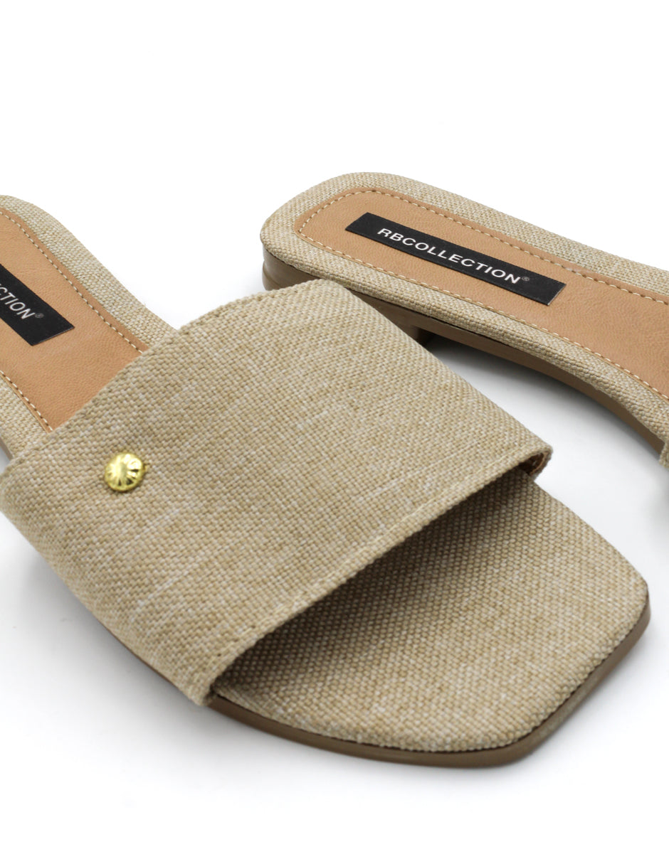 Sandalias de piso Exterior Textil Color Beige  Para Mujer De RBCOLLECTION